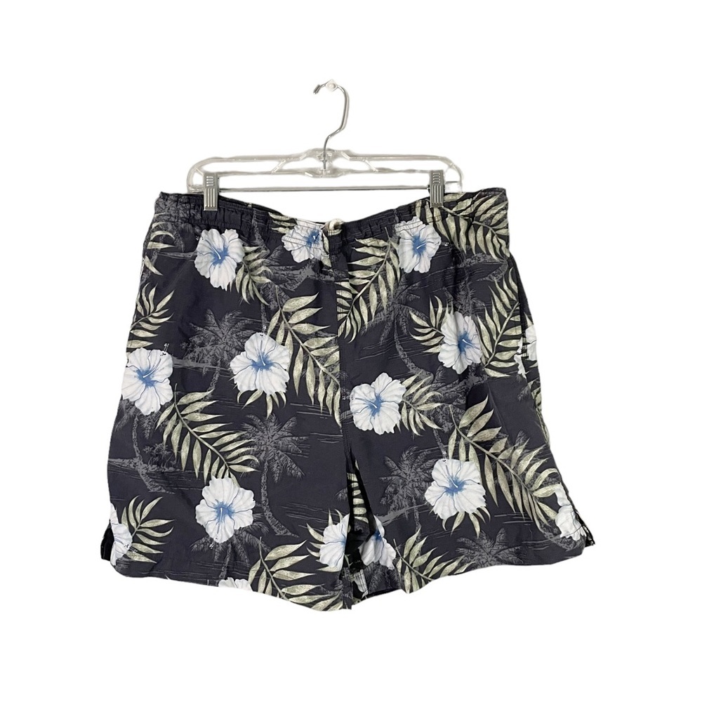 Breakwater Bay Vintage Tropical Leaves Flower Summer Vacation Swim Trunks Large - Picture 2 of 7